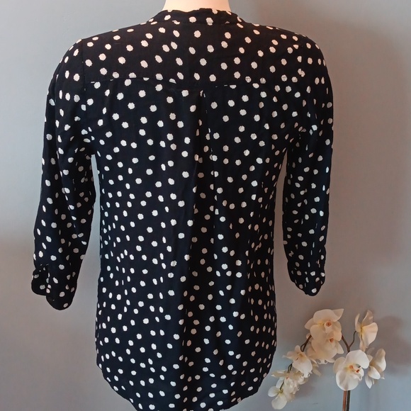 Anthropologie Maeve Brunia popover Henley polka dot blouse - Picture 4 of 6